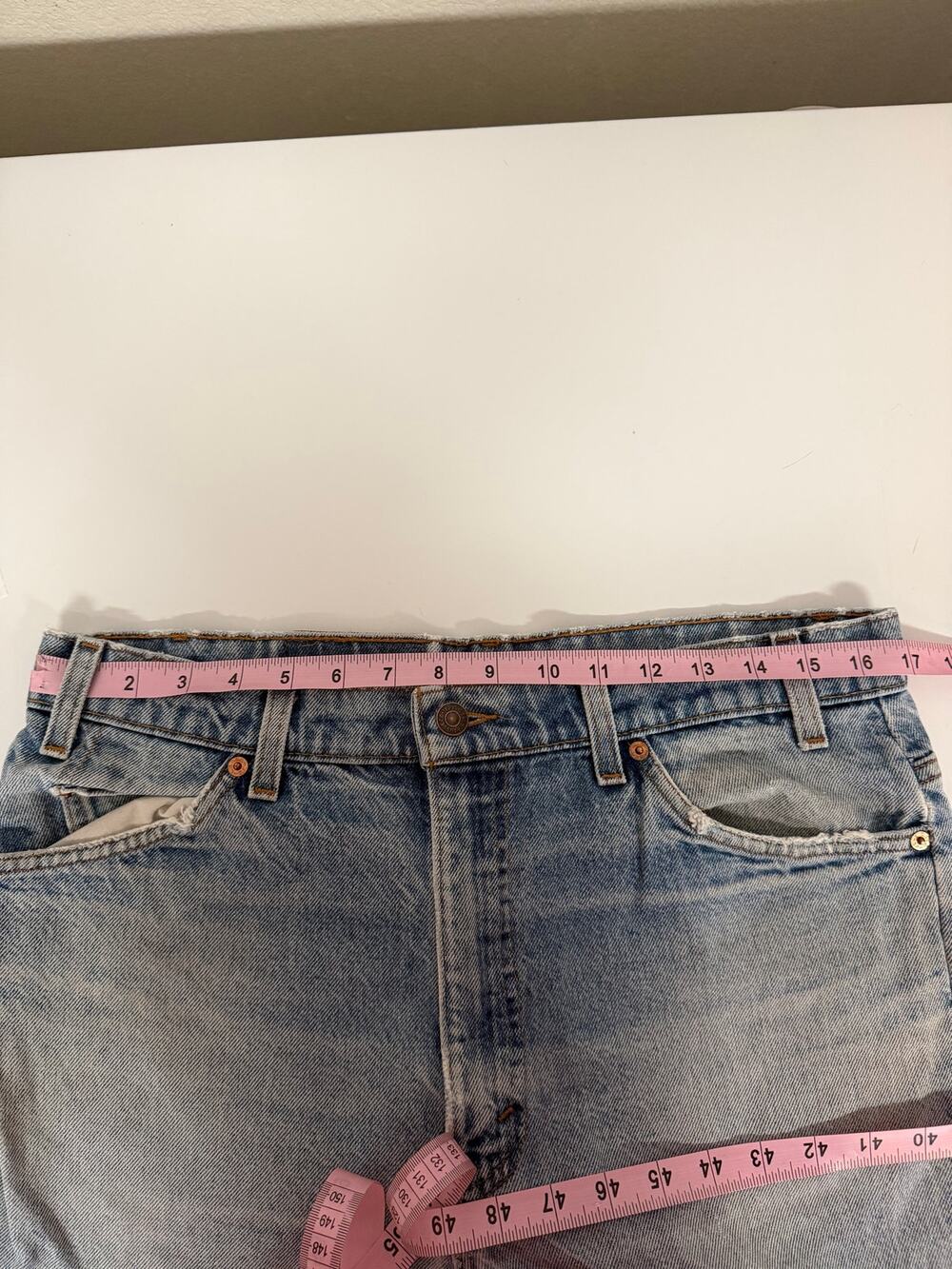Vintage Levi's 517 Orange Tab Light Wash Denim Jeans Made in USA Men's 34x26